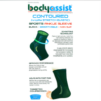BodyAssist Contoured Sports Elastic Ankle Sleeve