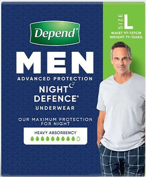 Depend Real Fit for Men Night Defence Underwear (8 pack) Large
