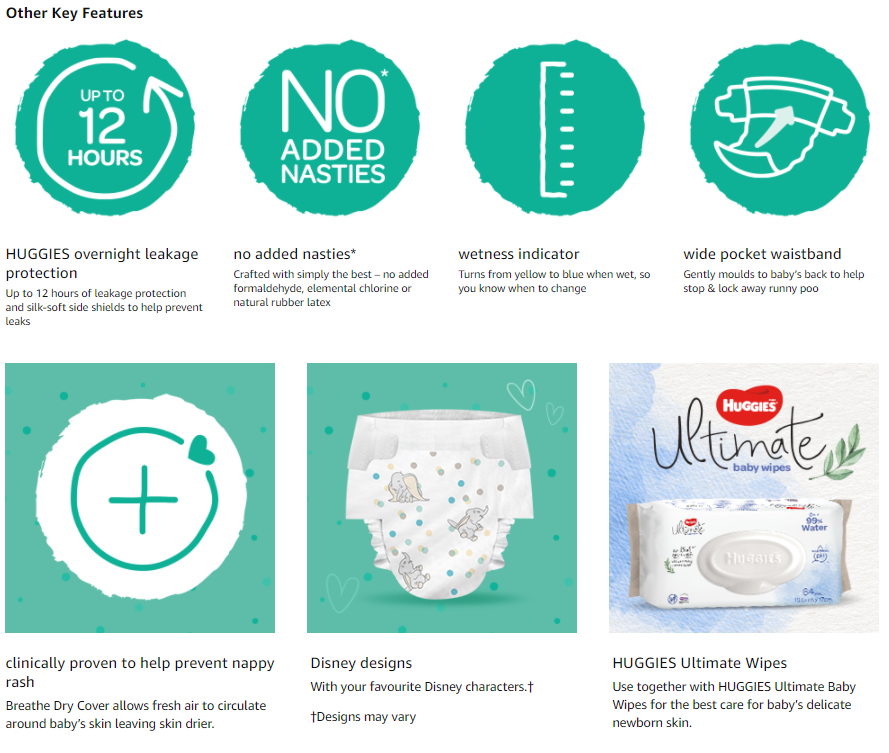 Huggies Nappies Size 2 Infant (48kg) (24pk) HUGGIES