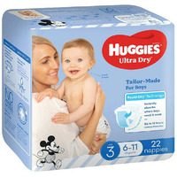 Huggies Ultra Dry Nappies Size3 Crawler (6-11kg | 22PK) Boy