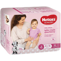 Huggies Ultra Dry Nappies Size4 Toddler (10-15kg | 18PK) Girl