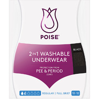 Poise® 2-in-1 Womens Washable Underwear - Black