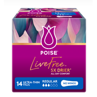 Poise® LiveFree Regular Pad with No Wings (14PK)