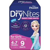 Huggies DryNites Night Time Pants 4-7Yrs (17-30kg | 9PK) Girl