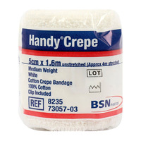 Handy White Crepe Bandage (5cmx1.6m)