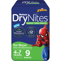 Huggies DryNites Night Time Pants 4-7Yrs (17-30kg | 9PK) Boy