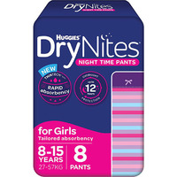 Huggies DryNites Night Time Pants 8-15Yrs (27-57kg | 8PK) Girl