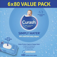 Curash Simply Water Wipes (6X80PK)