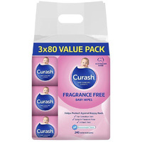 Curash Baby Wipes Fragrance Free (3x80PK)