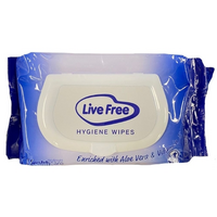 Live Free Hygiene Wipes with Aloe (50PK)