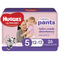 Huggies Ultra Dry Nappy Pants Size5 Walker (12-17kg | 26PK) Girl