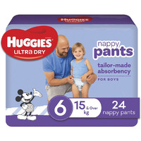 Huggies Ultra Dry Nappy Pants Size6 Junior (15kg+ | 24PK) Boy