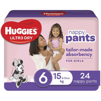 Huggies Ultra Dry Nappy Pants Size6 Junior (15kg+ | 24PK) Girl