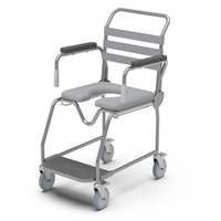 Juvo Mobile Commode/Shower Chair with Sliding Footplate (200kg)
