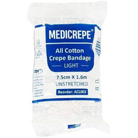 Medicrepe All Cotton Crepe Bandage Light 7.5cm x 1.6m