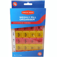 Weekly Pill Organiser - 4 Sections Per Day Removable - Small