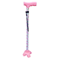 Self Standing Adjustable Walking Stick - Rose (110kg)