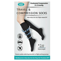 PRO+CARE Travel Compression Socks (Black l 5 Sizes)